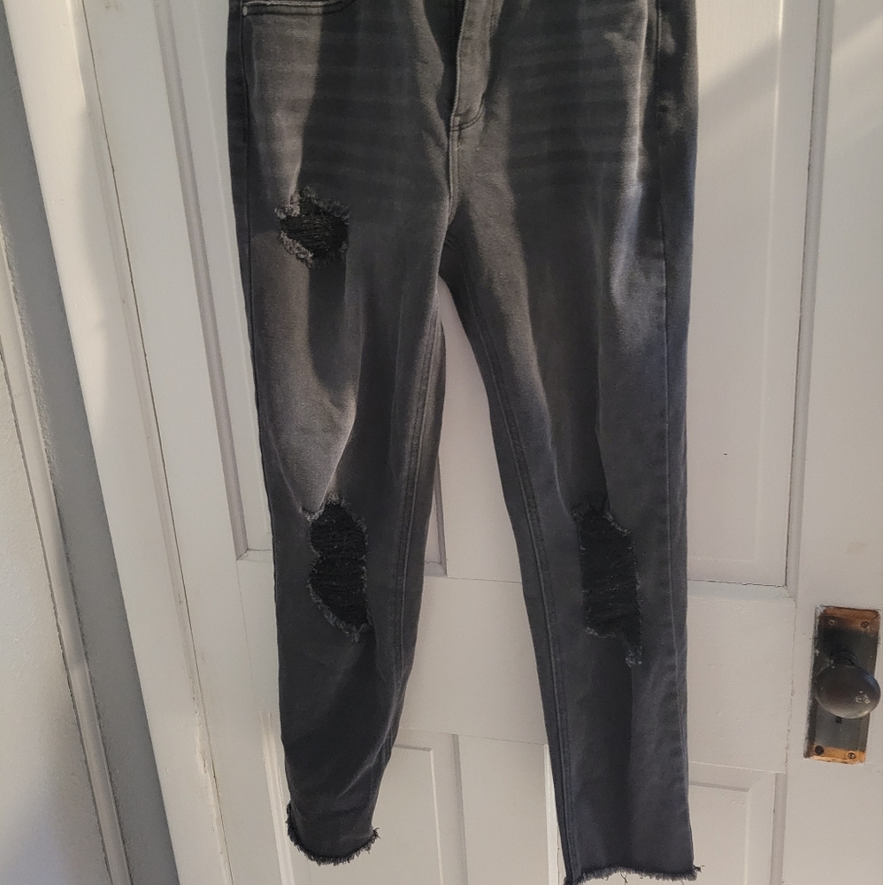 Distressed mom jeans
